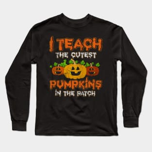 Halloween Teacher Pumpkins Long Sleeve T-Shirt